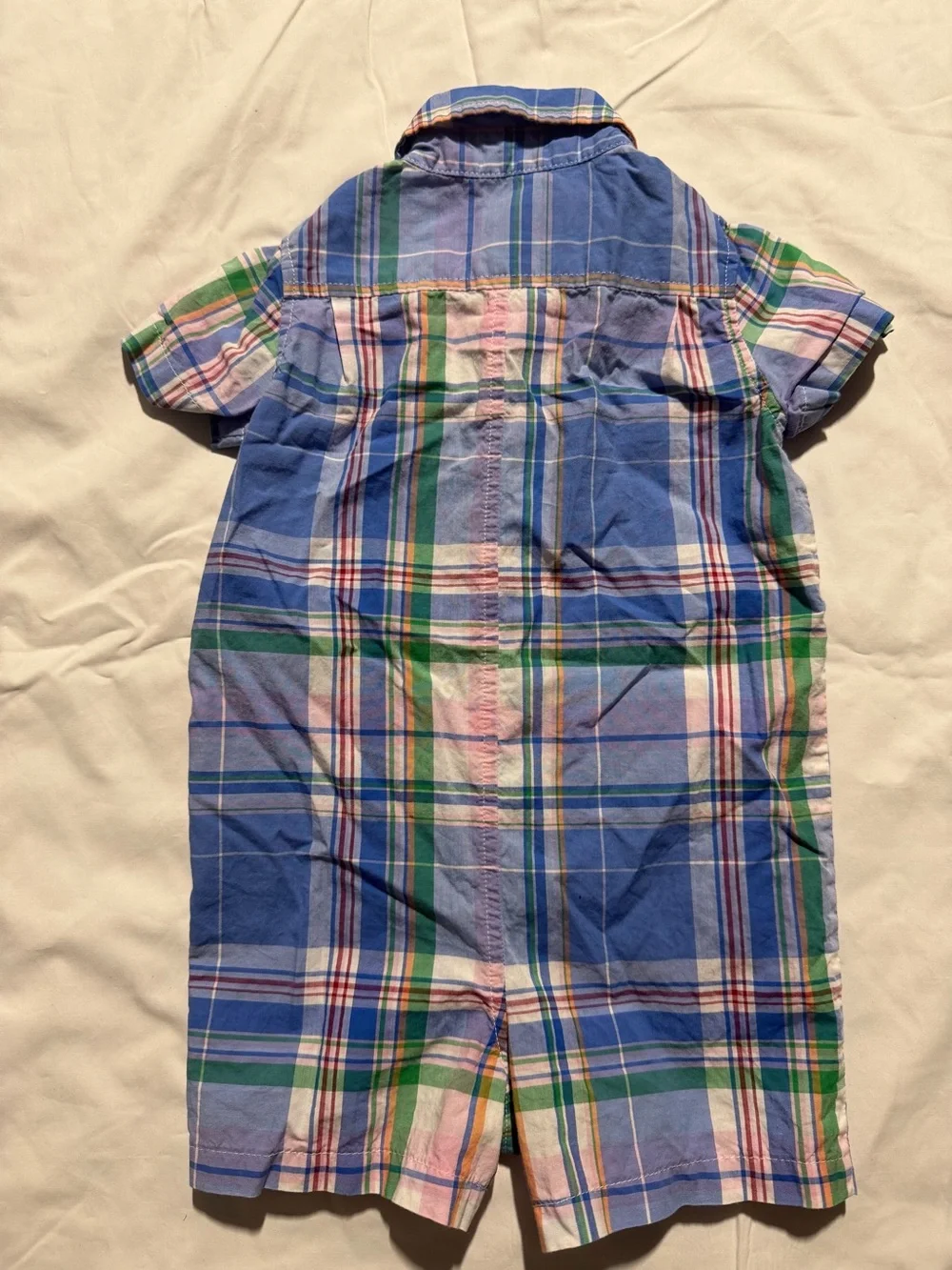 Baby Boy Romper Bundle | Ralph Lauren Plaid Romper 6M + Cherokee Polo Romper 9M